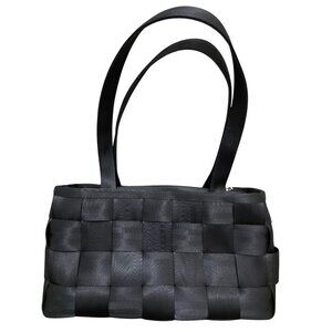 Harveys Seatbelt Bag Black Woven Tote Double Handles Durable Design Size M